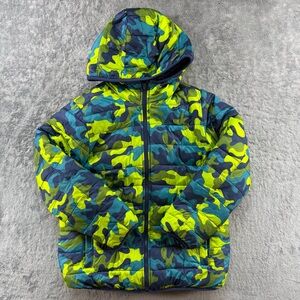Lands' End Reversible Insulated Camouflage Hooded Jacket Camouflage Pimaloft